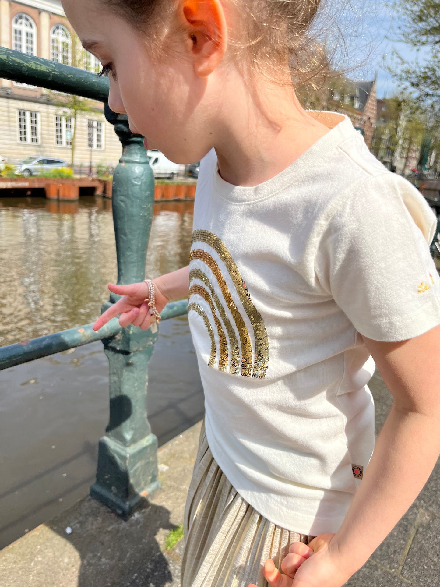 April T-shirt s/slv - Feather White